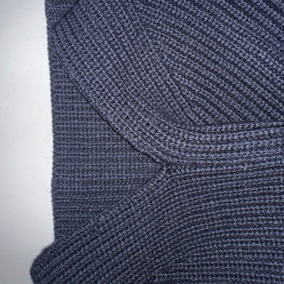 Sandro Navy Blue Sweater with Zip Detail. Perfect for the cool summer nights! - Picture 7 of 7